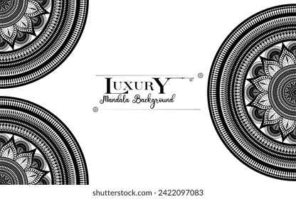 Hermoso patrón floral de arte mandala aislado en un fondo blanco, elemento de decoración para el afiche de meditación, yoga, banner, henna, invitación, portada, elemento de diseño arte mandala, arte vectorial