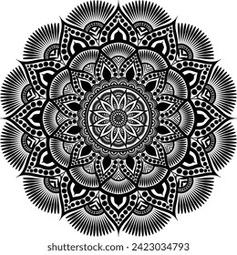 Beautiful floral pattern mandala art isolated on a white background, decoration element for meditation poster, yoga, banner, henna, invitation, cover page, design element mandala art, vector art