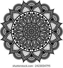 Beautiful floral pattern mandala art isolated on a white background, decoration element for meditation poster, yoga, banner, henna, invitation, cover page, design element mandala art, vector art