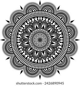 Beautiful floral pattern mandala art isolated on a white background, decoration element for meditation poster, yoga, banner, henna, invitation, cover page, design element mandala art, vector art