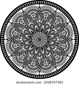 Beautiful floral pattern mandala art isolated on a white background, decoration element for meditation poster, yoga, banner, henna, invitation, cover page, design element mandala art, vector art