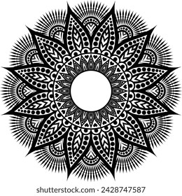 Beautiful floral pattern mandala art isolated on a white background, decoration element for meditation poster, yoga, banner, henna, invitation, cover page, design element mandala art, vector art