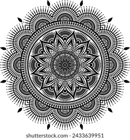 Beautiful floral pattern mandala art isolated on a white background, decoration element for meditation poster, yoga, banner, henna, invitation, cover page, design element mandala art, vector art
