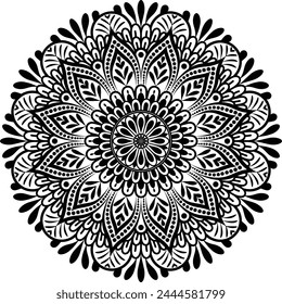 Beautiful floral pattern mandala art isolated on a white background, decoration element for meditation poster, yoga, banner, henna, invitation, cover page, design element mandala art, vector art
