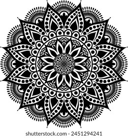 Beautiful floral pattern mandala art isolated on a white background, decoration element for meditation poster, yoga, banner, henna, invitation, cover page, design element mandala art, vector art