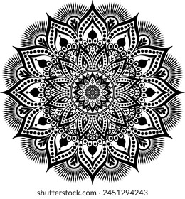 Beautiful floral pattern mandala art isolated on a white background, decoration element for meditation poster, yoga, banner, henna, invitation, cover page, design element mandala art, vector art