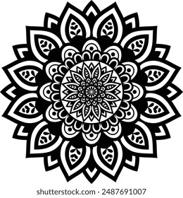Beautiful floral pattern mandala art isolated on a white background, decoration element for meditation poster, yoga, banner, henna, invitation, cover page, design element mandala art, vector art