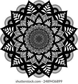 Beautiful floral pattern mandala art isolated on a white background, decoration element for meditation poster, yoga, banner, henna, invitation, cover page, design element mandala art, vector art