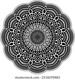 Beautiful floral pattern mandala art isolated on a white background, decoration element for meditation poster, yoga, banner, henna, invitation, cover page, design element mandala art, vector art
