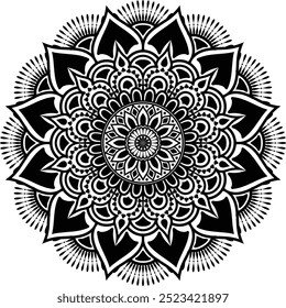 Beautiful floral pattern mandala art isolated on a white background, decoration element for meditation poster, yoga, banner, henna, invitation, cover page, design element mandala art, vector art