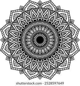 Beautiful floral pattern mandala art isolated on a white background, decoration element for meditation poster, yoga, banner, henna, invitation, cover page, design element mandala art, vector art