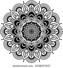 Bonito padrão floral mandala arte isolada em um fundo branco, elemento de decoração para cartaz de meditação, ioga, faixa, hena, convite, folha de rosto, desenho elemento mandala arte, arte vetorial