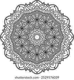 Bonito padrão floral mandala arte isolada em um fundo branco, elemento de decoração para cartaz de meditação, ioga, faixa, hena, convite, folha de rosto, desenho elemento mandala arte, arte vetorial