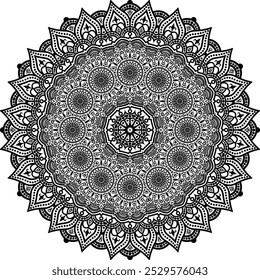 Beautiful floral pattern mandala art isolated on a white background, decoration element for meditation poster, yoga, banner, henna, invitation, cover page, design element mandala art, vector art