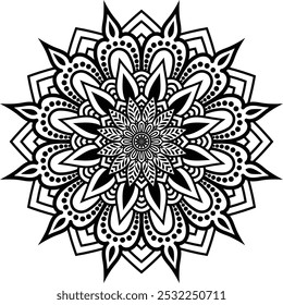 Beautiful floral pattern mandala art isolated on a white background, decoration element for meditation poster, yoga, banner, henna, invitation, cover page, design element mandala art, vector art
