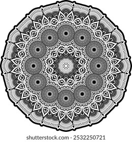 Beautiful floral pattern mandala art isolated on a white background, decoration element for meditation poster, yoga, banner, henna, invitation, cover page, design element mandala art, vector art