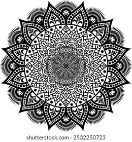 Beautiful floral pattern mandala art isolated on a white background, decoration element for meditation poster, yoga, banner, henna, invitation, cover page, design element mandala art, vector art