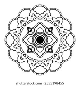 Beautiful floral pattern mandala art isolated on a white background