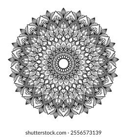 Beautiful floral pattern mandala art isolated on a white background, decoration element for meditation poster, yoga, banner, henna, invitation, cover page, design element mandala art, vector art