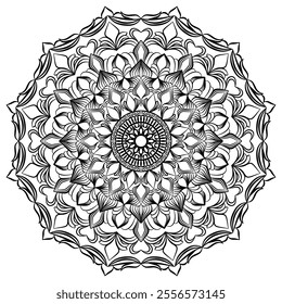 Beautiful floral pattern mandala art isolated on a white background, decoration element for meditation poster, yoga, banner, henna, invitation, cover page, design element mandala art, vector art