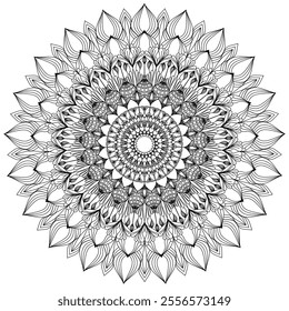 Beautiful floral pattern mandala art isolated on a white background, decoration element for meditation poster, yoga, banner, henna, invitation, cover page, design element mandala art, vector art