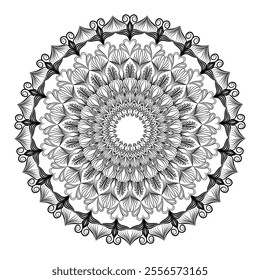 Beautiful floral pattern mandala art isolated on a white background, decoration element for meditation poster, yoga, banner, henna, invitation, cover page, design element mandala art, vector art