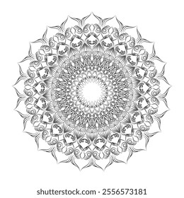 Beautiful floral pattern mandala art isolated on a white background, decoration element for meditation poster, yoga, banner, henna, invitation, cover page, design element mandala art, vector art