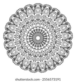 Beautiful floral pattern mandala art isolated on a white background, decoration element for meditation poster, yoga, banner, henna, invitation, cover page, design element mandala art, vector art
