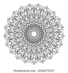 Beautiful floral pattern mandala art isolated on a white background, decoration element for meditation poster, yoga, banner, henna, invitation, cover page, design element mandala art, vector art