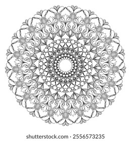 Beautiful floral pattern mandala art isolated on a white background, decoration element for meditation poster, yoga, banner, henna, invitation, cover page, design element mandala art, vector art