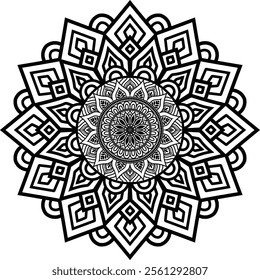 Beautiful floral pattern mandala art isolated on a white background, decoration element for meditation poster, yoga, banner, henna, invitation, cover page, design element mandala art, vector art