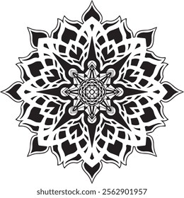 Beautiful floral pattern mandala art isolated on a white background, decoration element for meditation poster, yoga, banner, henna, invitation, cover page, design element mandala art.