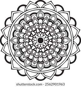 Beautiful floral pattern mandala art isolated on a white background, decoration element for meditation poster, yoga, banner, henna, invitation, cover page, design element mandala art.