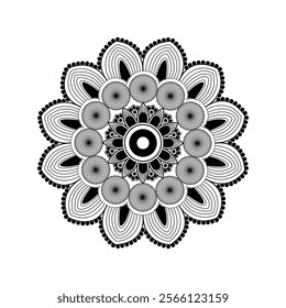 Beautiful floral pattern mandala art isolated on a white background, decoration element for meditation poster, yoga, banner, henna, invitation, cover page, design element mandala art, vector art
