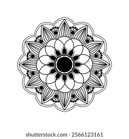 Beautiful floral pattern mandala art isolated on a white background, decoration element for meditation poster, yoga, banner, henna, invitation, cover page, design element mandala art, vector art
