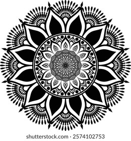 Beautiful floral pattern mandala art isolated on a white background, decoration element for meditation poster, yoga, banner, henna, invitation, cover page, design element mandala art, vector art