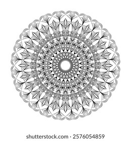 Beautiful floral pattern mandala art isolated on white background decorative element for meditation poster cover mandala art design element vector art