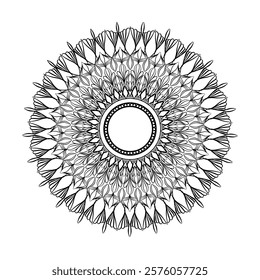 Beautiful floral pattern mandala art isolated on white background decorative element for meditation poster cover mandala art design element vector art