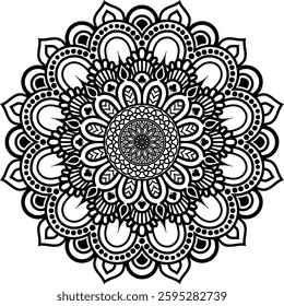 Beautiful floral pattern mandala art isolated on a white background, decoration element for meditation poster, yoga, banner, henna, invitation, cover page, design element mandala art, vector art