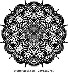 Beautiful floral pattern mandala art isolated on a white background, decoration element for meditation poster, yoga, banner, henna, invitation, cover page, design element mandala art, vector art