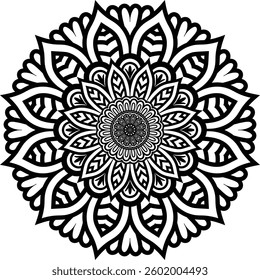 Beautiful floral pattern mandala art isolated on a white background, decoration element for meditation poster, yoga, banner, henna, invitation, cover page, design element mandala art, vector art