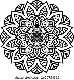 Beautiful floral pattern mandala art isolated on a white background, decoration element for meditation poster, yoga, banner, henna, invitation, cover page, design element mandala art, vector art