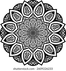 Beautiful floral pattern mandala art isolated on a white background, decoration element for meditation poster, yoga, banner, henna, invitation, cover page, design element mandala art, vector art
