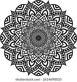 Beautiful floral pattern mandala art isolated on a white background, decoration element for meditation poster, yoga, banner, henna, invitation, cover page, design element mandala art, vector art