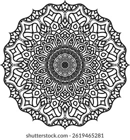 Beautiful floral pattern mandala art isolated on a white background, decoration element for meditation poster, yoga, banner, henna, invitation, cover page, design element mandala art, vector art
