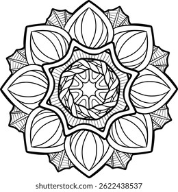 Beautiful floral pattern mandala art isolated on a white background