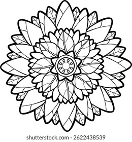 Beautiful floral pattern mandala art isolated on a white background