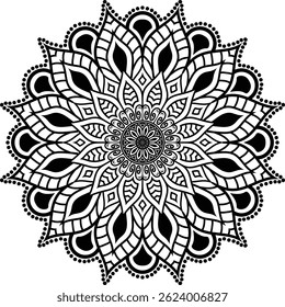 Beautiful floral pattern mandala art isolated on a white background, decoration element for meditation poster, yoga, banner, henna, invitation, cover page, design element mandala art, vector art