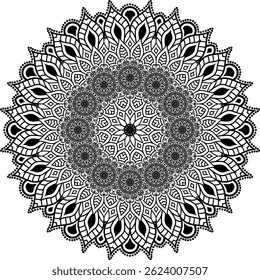 Beautiful floral pattern mandala art isolated on a white background, decoration element for meditation poster, yoga, banner, henna, invitation, cover page, design element mandala art, vector art
