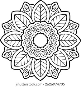 Beautiful floral pattern mandala art isolated on a white background